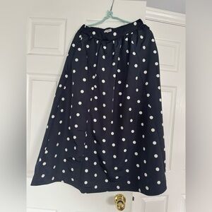 Polka Dot Navy and White Skirt